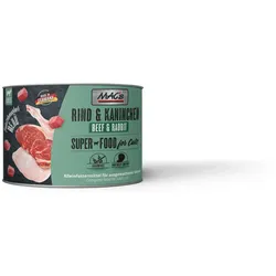 MAC's Cat Feinschmecker Menü 200g Dose Katzennassfutter Sparpaket 12 x 200 Gramm Rind & Kaninchen