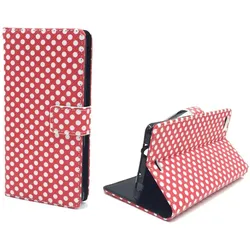 König Design Schutz Hülle für Wiko Highway Pure Polka Dot Rot Tasche Cover + 1 Panzer Schutz Glas (Wiko Highway Pure), Smartphone Hülle, Rot