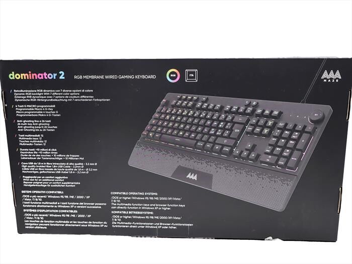 AAAMAZE Tastiera Gaming Dominator 2 Rgb-nero