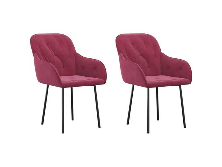 Chaises à manger - Bonne vie - lot de 2 - Rouge bordeaux Velours - dîner - contemporain126367