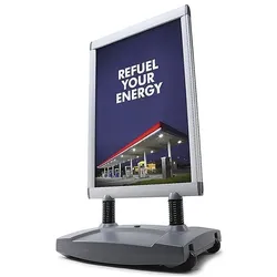 Showdown Displays Kundenstopper A2 »Windtalker® Excel« Kunststoffbasis Außenbereich grau, 87.4x159.6 cm