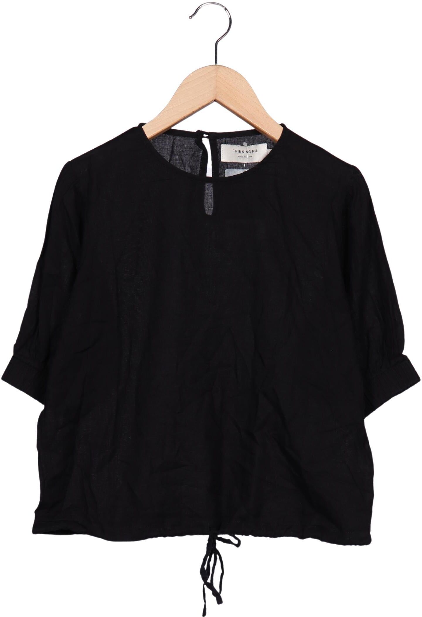 Thinking MU Damen T-Shirt, Schwarz, Gr. XS, Baumwolle - Second Hand