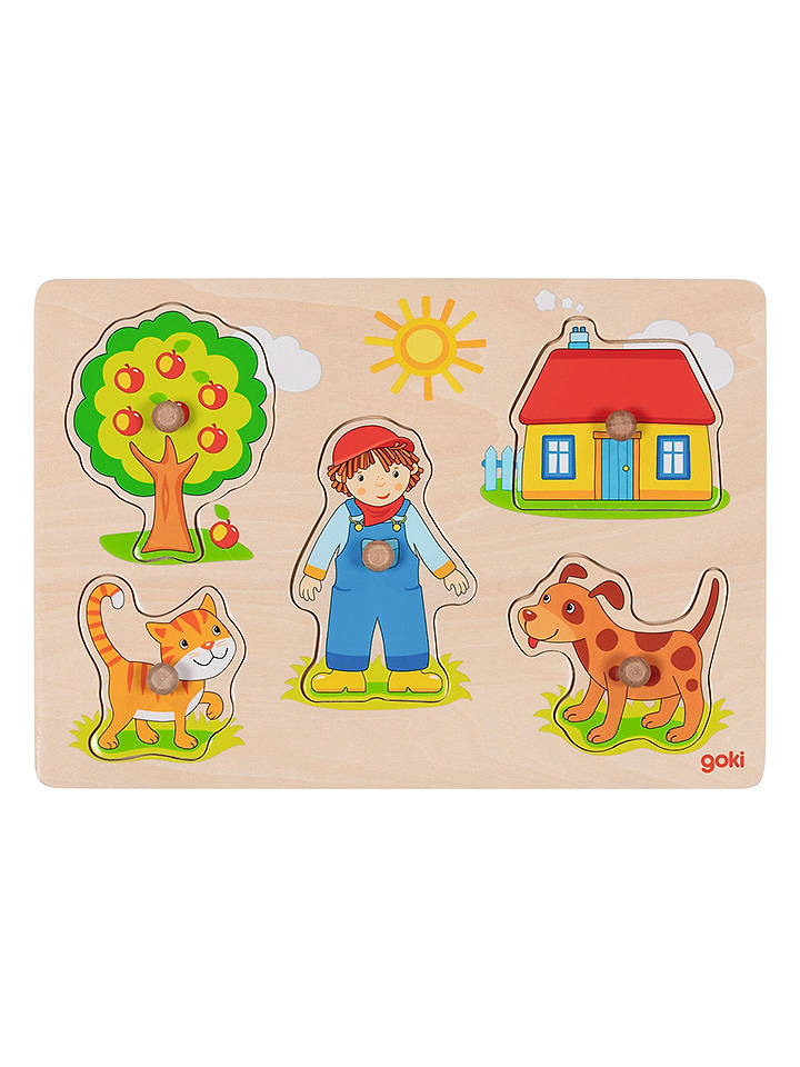 Goki Steckpuzzle "Katze, Hund,.." - ab 12 Monaten - onesize