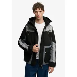 Superdry für Herren. M5012326A Block Windbreaker Jacke schwarz (XL), Lässig, Recyceltes Polyester