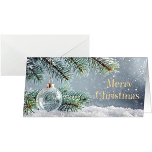 Sigel Weihnachtskarte DS637, Snowy Idyll, 105 x 210mm, Klappkarte mit Umschlag, 25 Stück