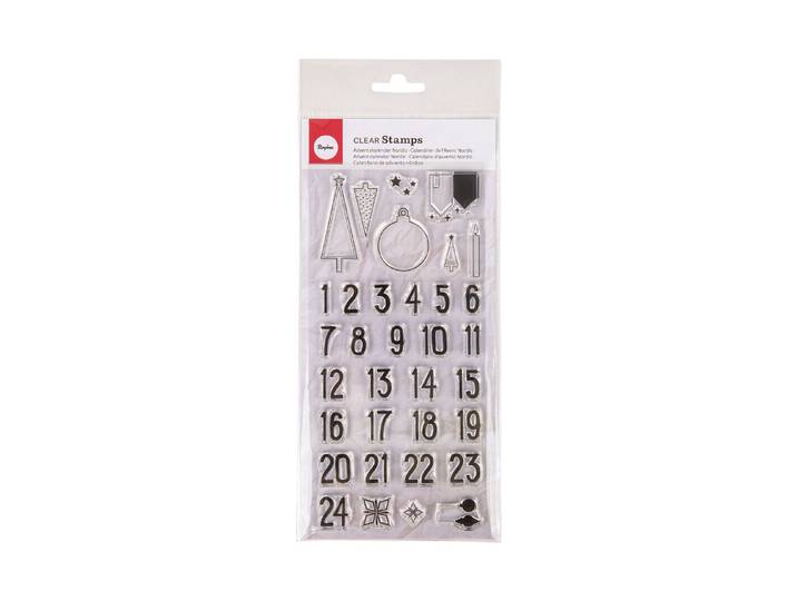 Rayher Clear Stamps Adventskalender Nordic 9.7 × 20.5 cm 34 Motive