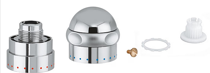 Grohe Griff 1/2" für Sentosa 45538IP0 1 Griff, Markierung blau/rot chrom/mattchrom