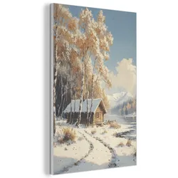 AKUSTIKBILD Winter - Schnee - Zuhause - Natur Wanddeko 60x90 cm