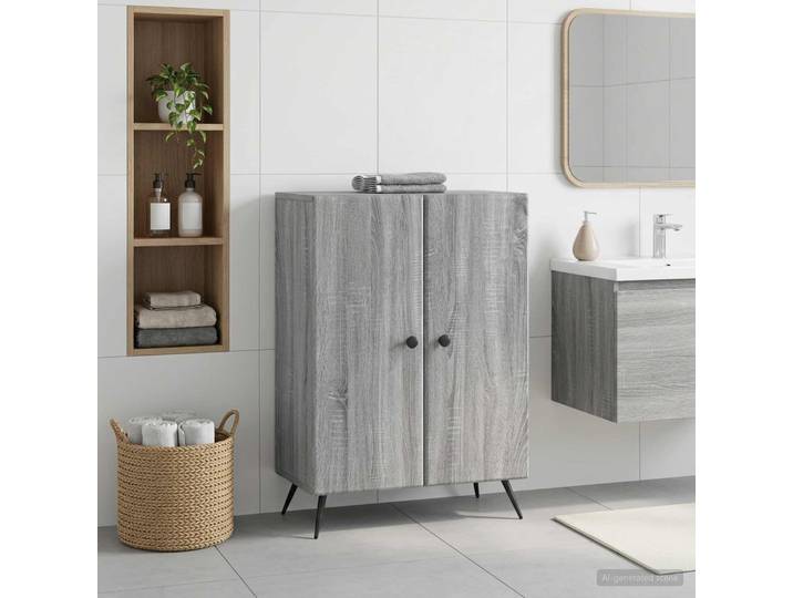 vidaXL Badezimmer Aufbewahrungsschrank BREDA Sonoma-Grau