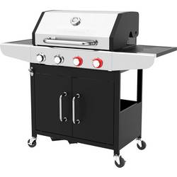 Profi Cook PC-GG 1311 Gas Gas-Grill 4 Brenner, Thermometer im Deckel Schwarz, Edelstahl 501311