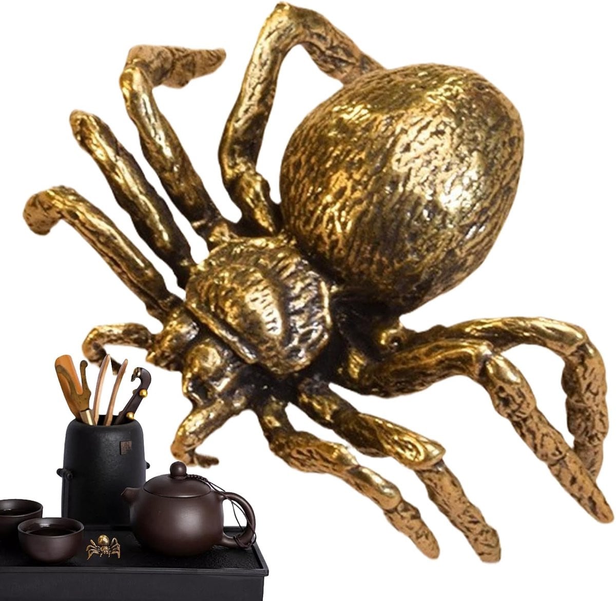 Bronskleurige miniatuur dierenfiguren voor bureau decoratie