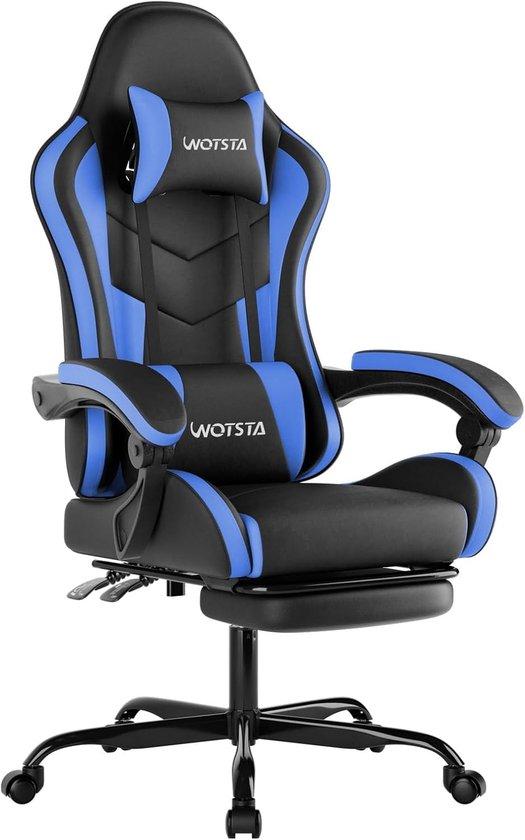 Gaming-Stuhl - Schwarz-Grau - Ergonomischer Bürostuhl aus Kunstleder - Für Gamer