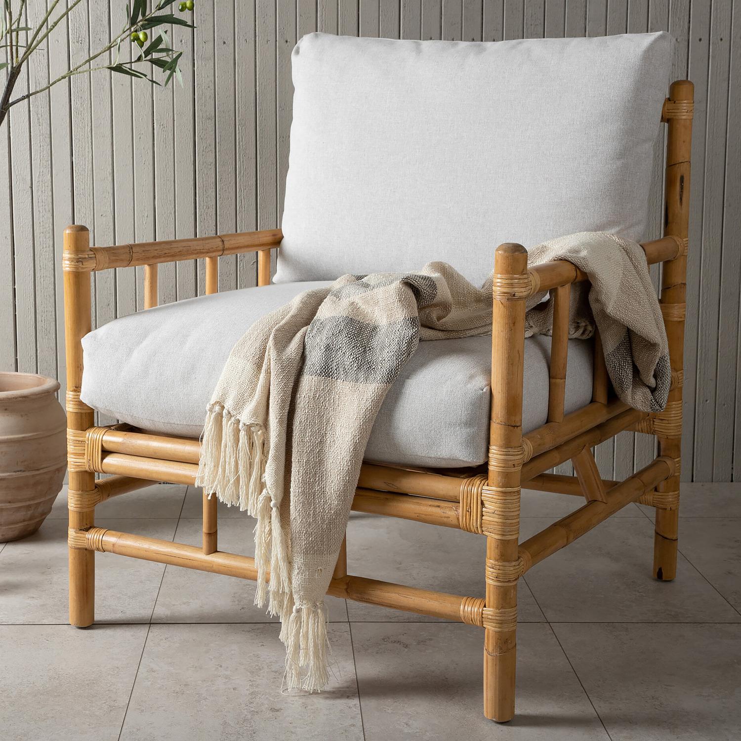 home24 Loungesessel - Grau - Rattan - 78 x 88 x 77 cm