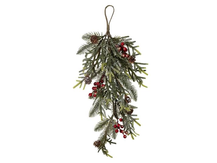 Künstlicher Weihnachtszweig, grün und rot