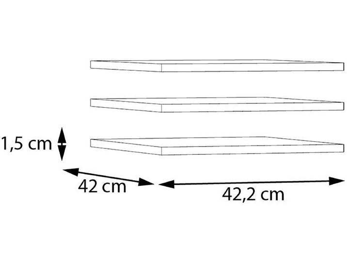 Einlegeboden FORTE, grau, B:42,2cm H:42cm T:1,5cm, Holzwerkstoff, Einlegeböden, Einlegeboden, Einlegeboden 3er Set, Textilstruktur, Breite 42,2 cm