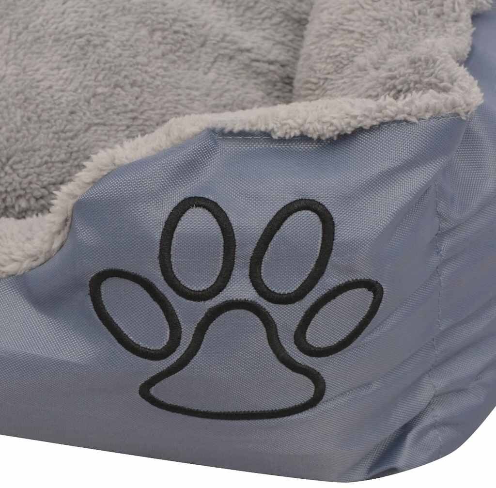 vidaXL Cama para perro con cojín acolchado talla XL gris Gris