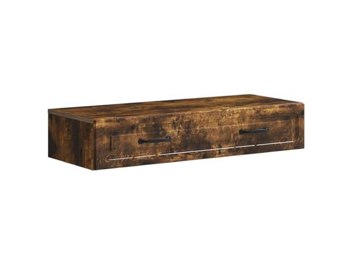 KLGBNCVE Wandmontierter Beistelltisch Geräucherte Eiche Holzwerkstoff Schwebendes Design, geräucherte Eiche, Holzwerkstoff, Wandmontage, moderne Wohnbereiche