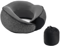 Inspire Essentials ComfyGlide U Shaped Travel Neck Pillow For Airplane And Road Trips dark Gray