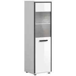 Midischrank Kojak Weiß/Anthrazit mit LED