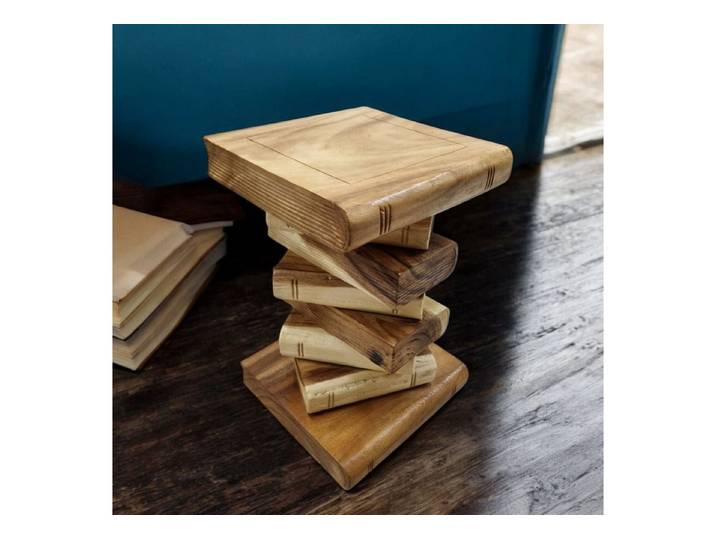 Kinaree Beistelltisch Beistelltisch Bücherstapel, Akazien Holz, verschiedene Größen und Farbe