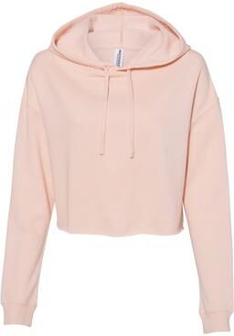 Independent Trading Co. AFX64CRP Women's Women’s Lightweight Crop Hooded Sweatshirt in Blush size XS   Cotton/Polyester Blend