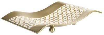 Creative Labs Scents White and Gold Resin Lattice Centerpiece Dish