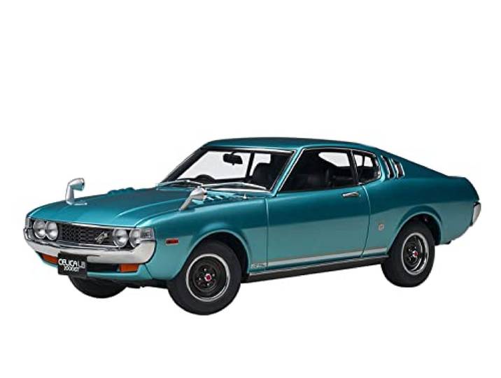 AUTOart kompatibel mit Toyota Celica Liftback 2000 GT RA25 1973 türkis blau metallic Modellauto 1:18