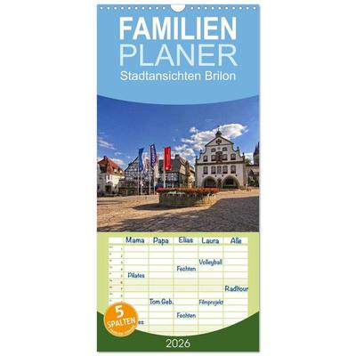 Familienplaner 2026 - Stadtansichten Brilon mit 5 Spalten (Wandkalender, 21 x 45 cm) CALVENDO