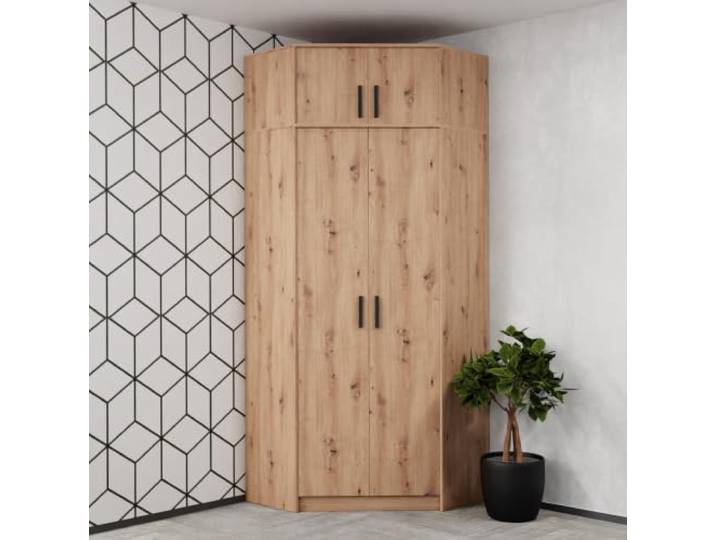 GRANT 08/15A Hoher Eckschrank 91x235cm Marmex Möbel Kleiderschrank artisan Soft Close, Erweiterbar
