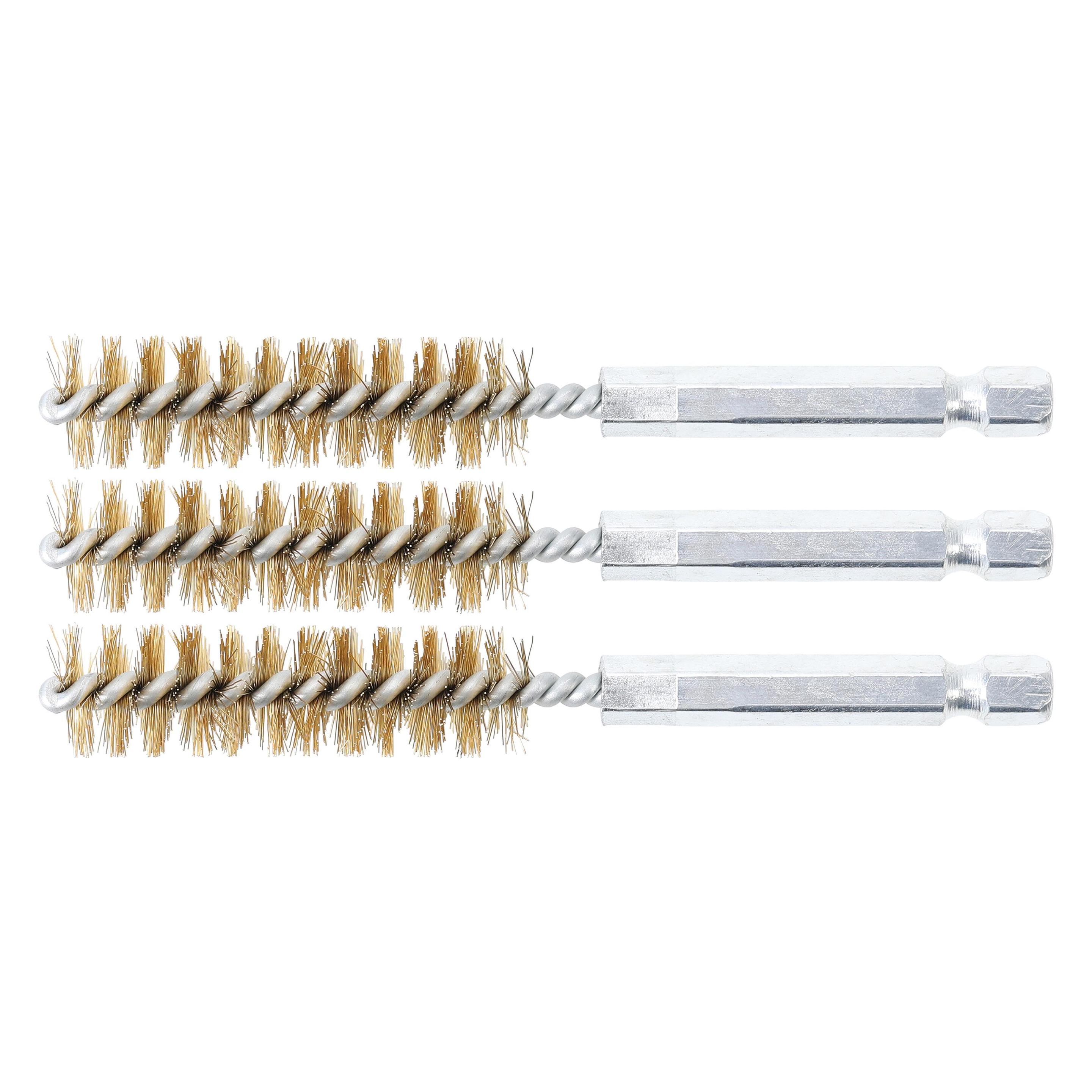 BGS Messingbürste 13 mm Antrieb Aussensechskant 6,3 mm (1/4") 3-tlg. (3078-13-M)