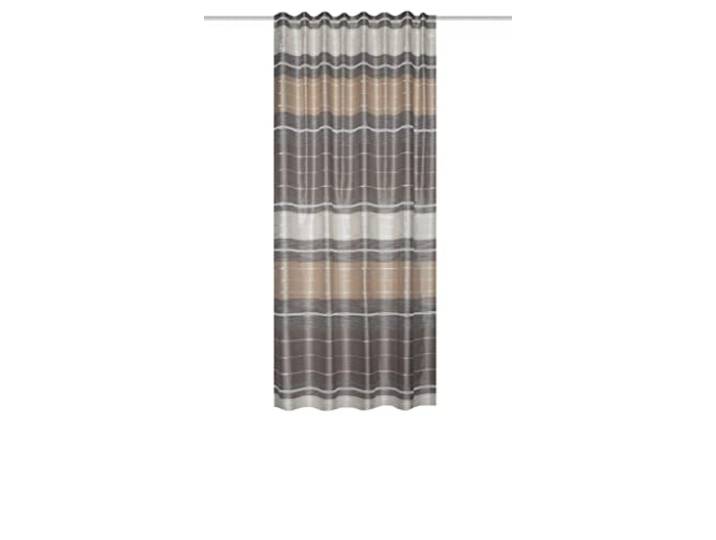 HOME FASHION 85145 Fertigvorhang Anouk Dekostoff Querstreifen mit Effektfransen Natur 160 x 140 cm