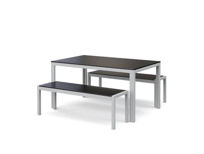 Gartenmöbel Set RIVI 2 Bänke anthrazit