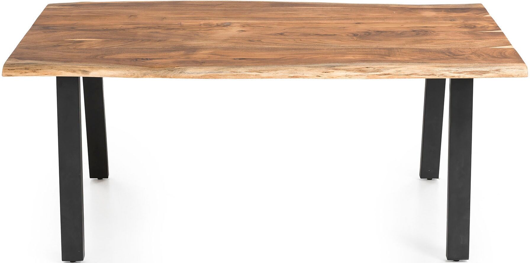 Esstisch SALESFEVER "Designer-Tisch für stilvolle Mahlzeiten", schwarz (natur, schwarz, schwarz, natur), B:240cm H:76,5cm T:110cm, Akazienholz, Metall, Tische, Esstisch, Zweifach gewachstes, geöltes Massivholz natur, schwarz, schwarz, natur B/H/T: 240cm x
