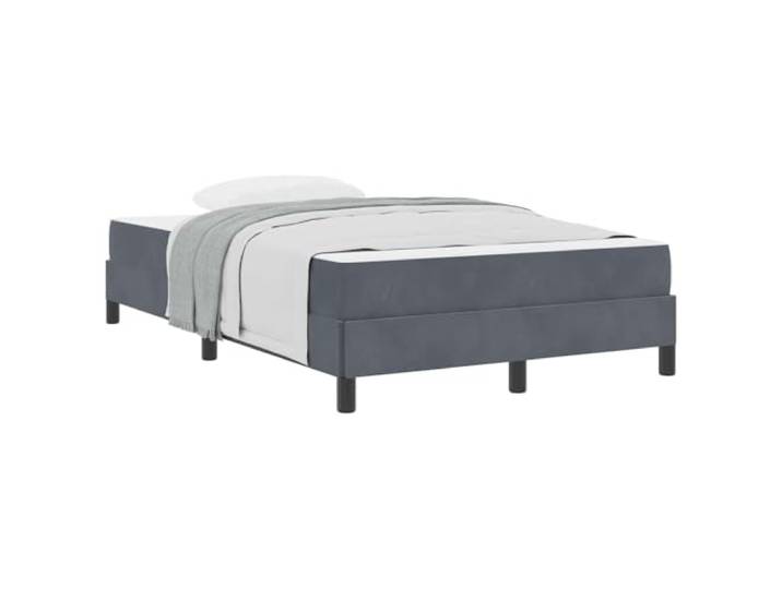 KTHLBRH Boxspringbett mit Matratze dunkelgrau 120 x 200 cm Stoff Stoffbezug, Holzrahmen, mittlere Härte, Lattenrost, Unterstützung bis 280 kg