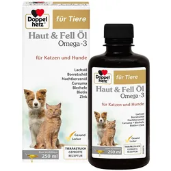 DOPPELHERZ für Tiere Haut&Fell Öl f.Hunde/Katzen 250 ml