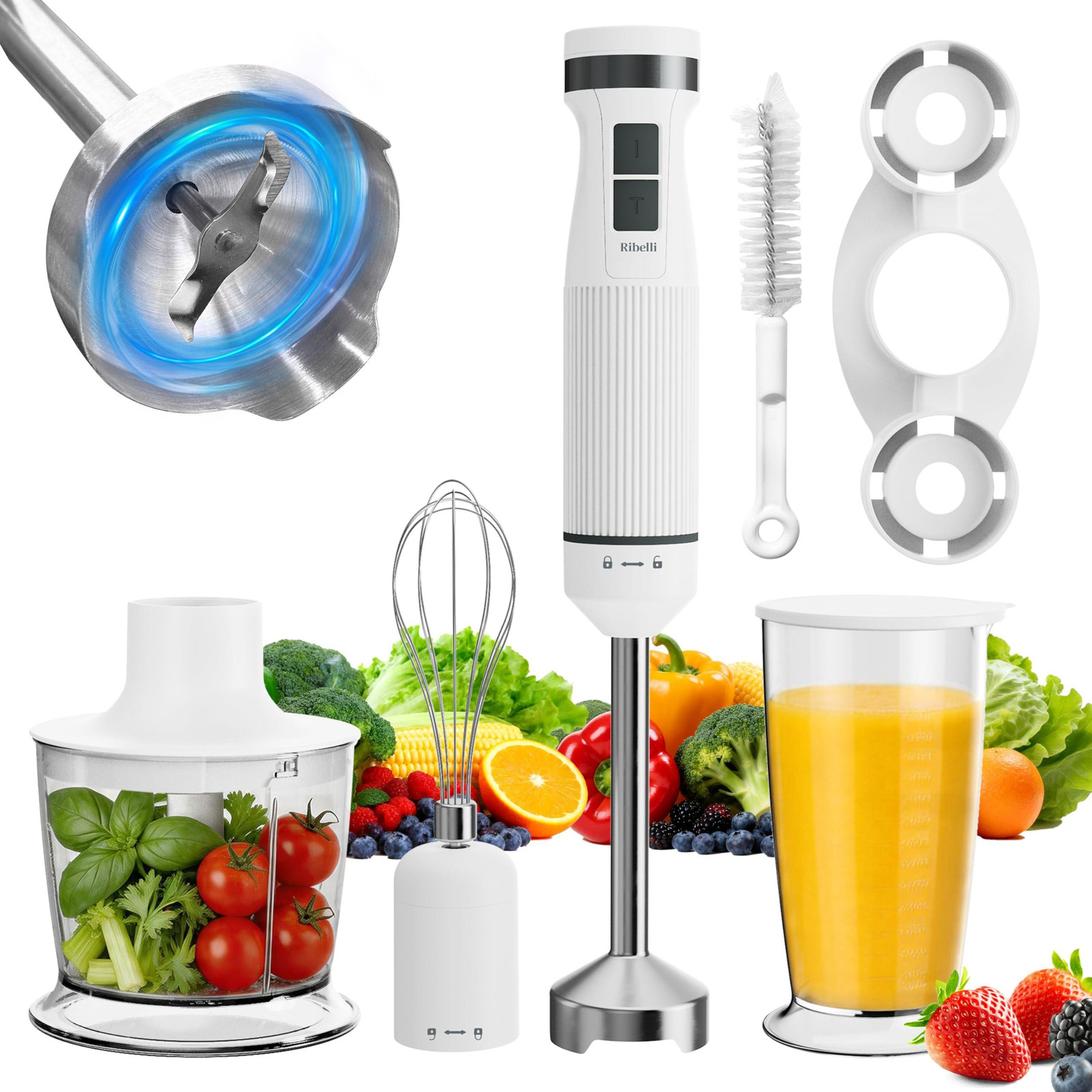 Dripio Stapelmixer-set, 1200 watt, 20 standen, met accessoires, zilver