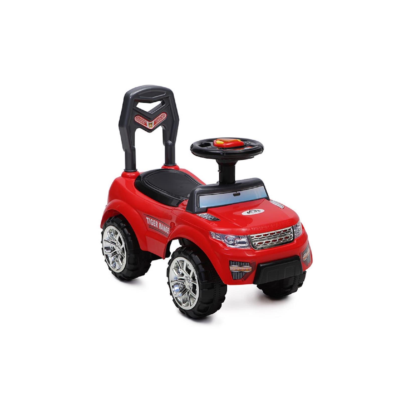 Moni Rutschauto Tiger Range mit Musik- und Lichtfunktion, Staufach im Sitz rot
