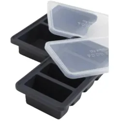 The Original Limaui Foodcube Silikon-Gefrierform mit Deckel, Eisformen, Grau