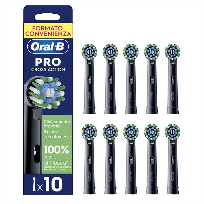 Oral-B Testine Ricambio Eb50brx 10ct Crossaction Eng Box-nero
