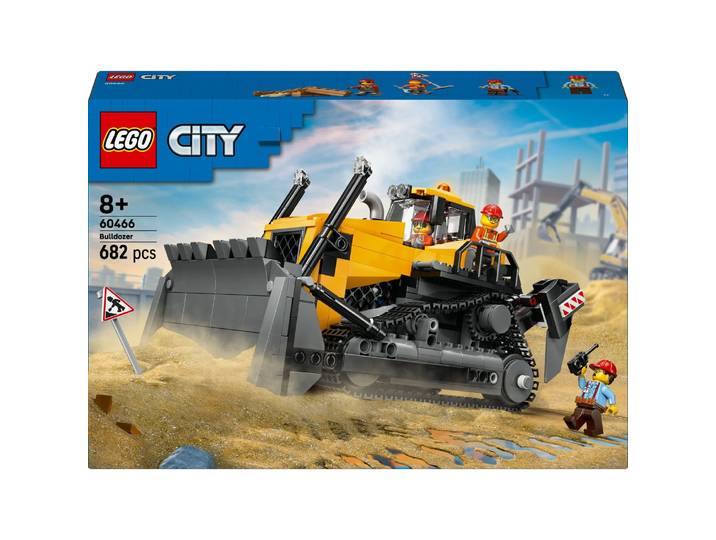 LEGO City Le Bulldozer Jaune, Jouet de Chantier de Construction60466 LEGO
