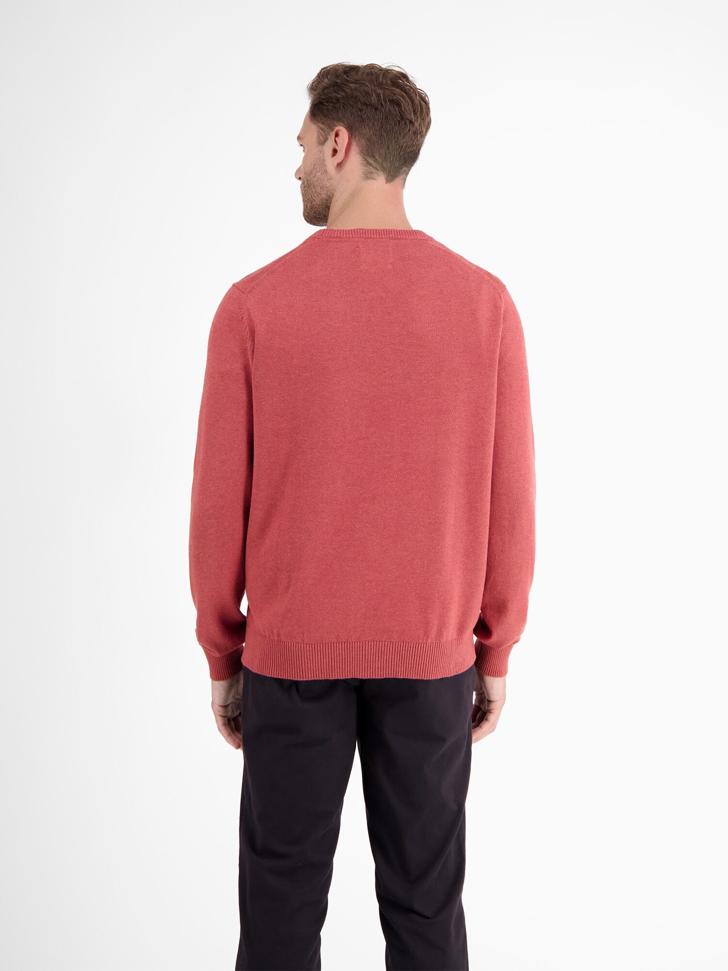 Strickpullover LERROS "Herren Strickpullover aus Baumwolle mit Crewneck Ausschnitt", Herren, Gr. S, rot (hot sauce), 100% Baumwolle, Pullover Strickpullover, Weicher Strick-Pullover, Rundhalsausschnitt, lange Ärmel, pflegeleicht hot sauce S