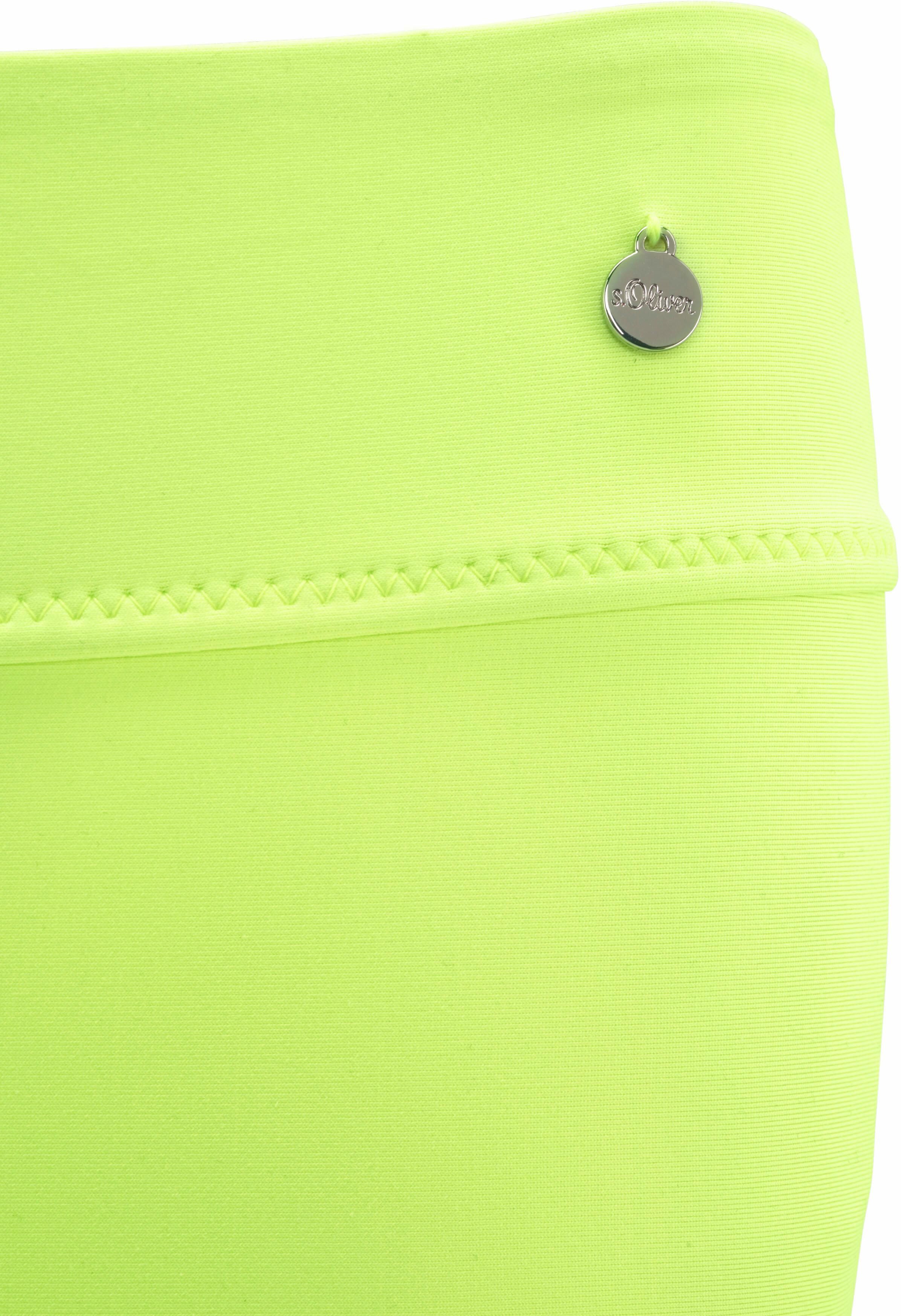 Bikini-Hotpants S.OLIVER "Spain", Damen, Gr. 42, N-Gr, grün (lime), Microfaser, Polyamid, unifarben, Badehosen Bikini-Hotpants, unifarben