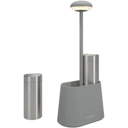 Sompex Akku-Tischleuchte Heureca Aluminium Grau