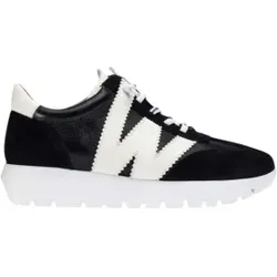 Wonders für Damen. A-2476_941_10585 Meri Sneaker schwarz (37), Leder, Wohnung, Schnürsenkel, Lässig