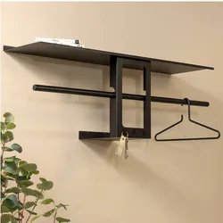 Hängegarderobe Flurgarderobe in Schwarz aus Stahl
