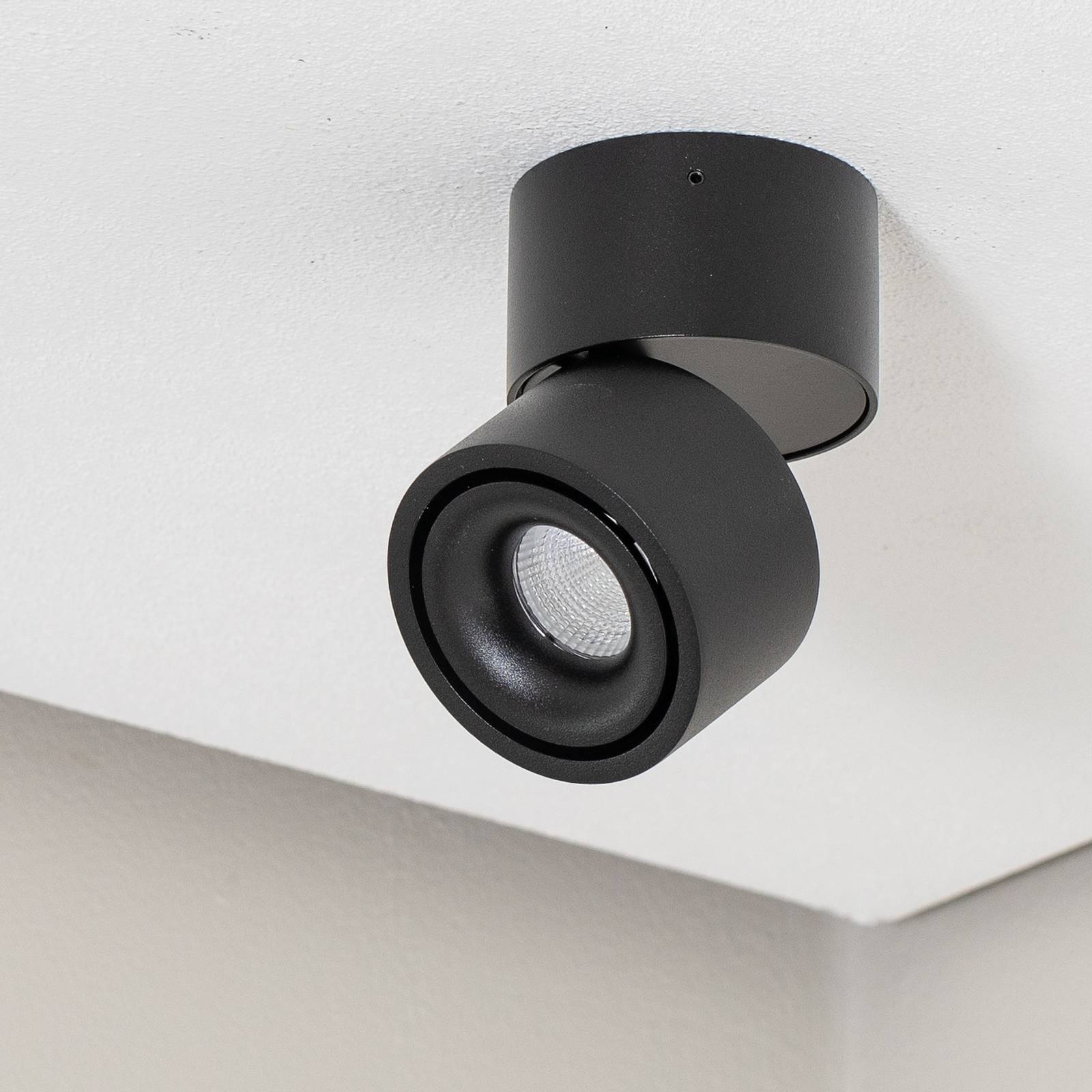Arcchio LED ceiling spotlight Rotari, 620lm, 1-bulb, black Rotari Arcchio, dimmable, Black, Living / Dining Room, Aluminium, Modern, Ceiling Light