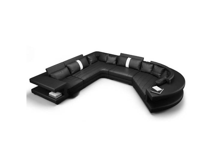 Xlmoebel Wohnlandschaft Wohnlandschaft Rundsofa Polster Leder XXL BIG Couch, Wohnlandschaft, Made in Europa