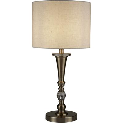 SEARCHLIGHT Tischleuchte "Oscar-Tischleuchte - Antikes Messing und Leinenschirm", antik, messingfarben, H: 62cm, 1 Stk., Leuchten, Tischleuchte