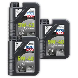 3x Motoröl LIQUI MOLY 20829 Motorbike 4T 5W-40 HC Scooter Motorroller Piaggio 1 L