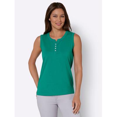 Tanktop CLASSIC BASICS, Damen, Gr. 56, grün (smaragd), 100% Baumwolle, unifarben, Rundhals, Tops Tanktop